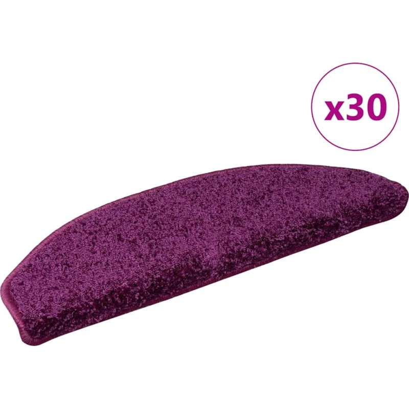 vidaXL Trappemåtter 30 stk. 65 x 21 x 4 cm lilla halvrunde