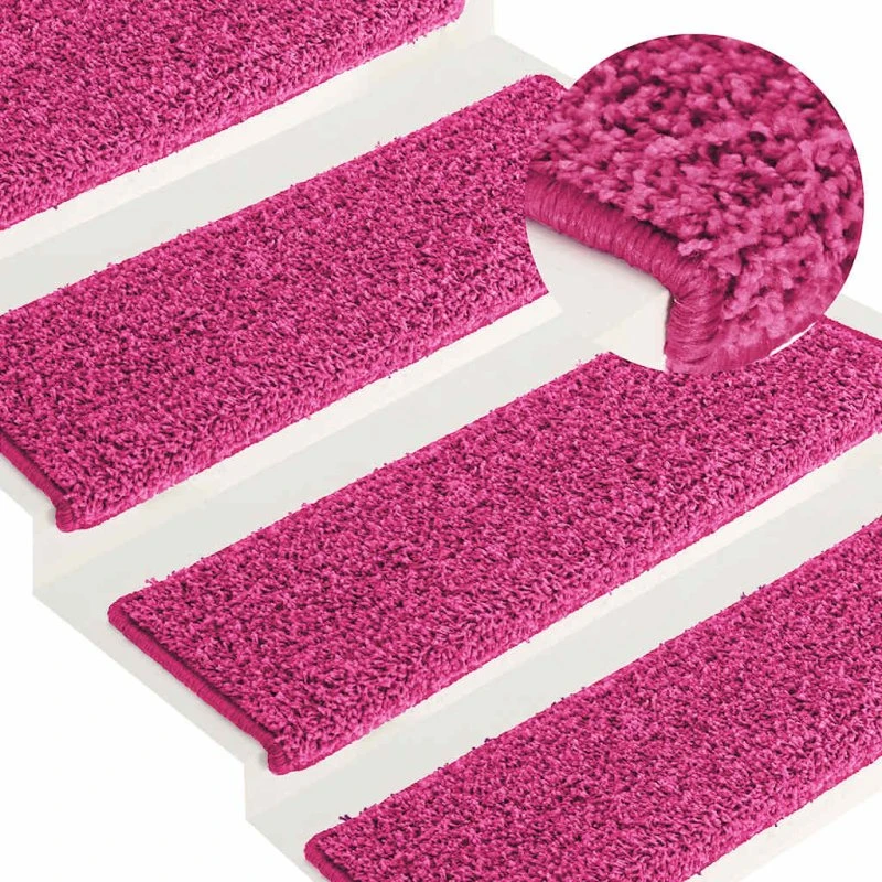 vidaXL trappemåtter 30 stk. 65x21x4 cm lyserød