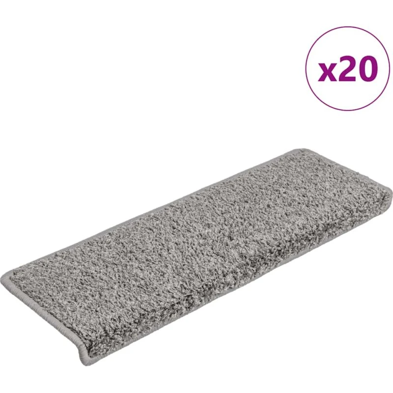 vidaXL trappemåtter 20 stk. 65x21x4 cm grå