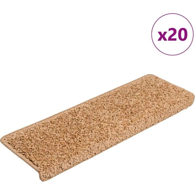 vidaXL trappemåtter 20 stk. 65x21x4 cm beige