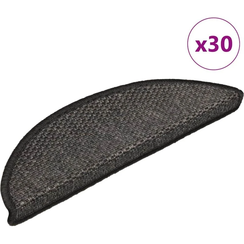 vidaXL selvklæbende trappemåtter 30 stk. 56x17x3 cm antracit