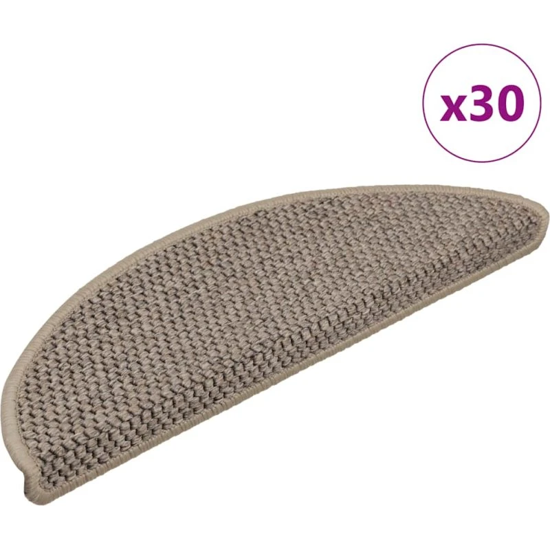 vidaXL selvklæbende trappemåtter 30 stk. 56x17x3 cm sisal-look beige