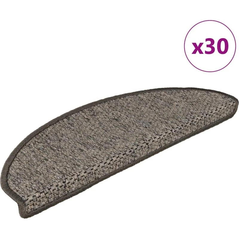 vidaXL selvklæbende trappemåtter 65x21x4 cm sisal-look grå-beige