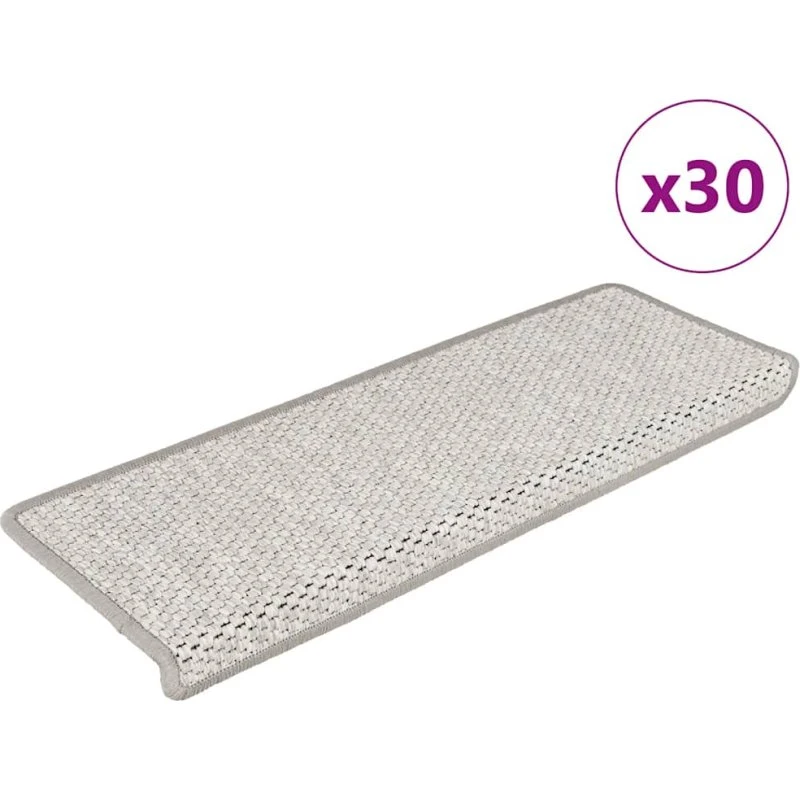 vidaXL selvklæbende trappemåtter 65x21x4 cm platina (30 stk)