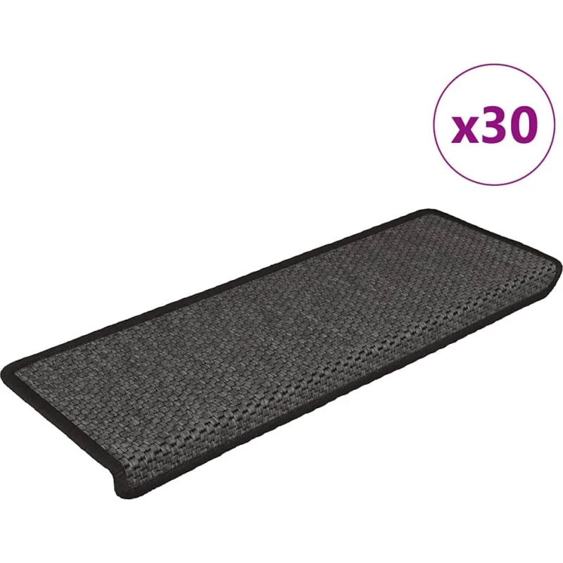 vidaXL selvklæbende trappemåtter 30 stk. 65x21x4 cm antracit
