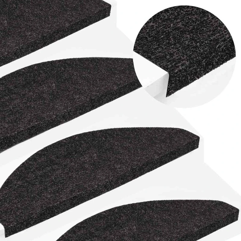 vidaXL selvklæbende trappemåtter 30 stk. 65x22,5x3,5 cm antracitgrå