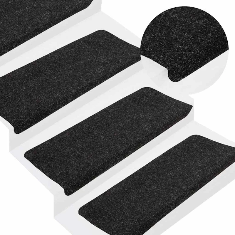 vidaXL selvklæbende trappemåtter 30 stk. antracitgrå 65x24,5x3,5 cm