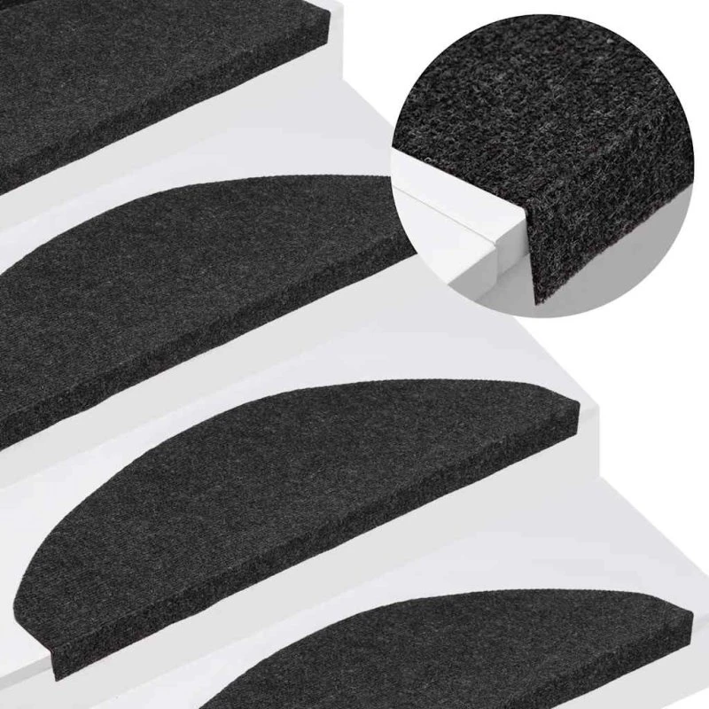 vidaXL selvklæbende trappemåtter 20 stk. 65x22,5x3,5 cm sort