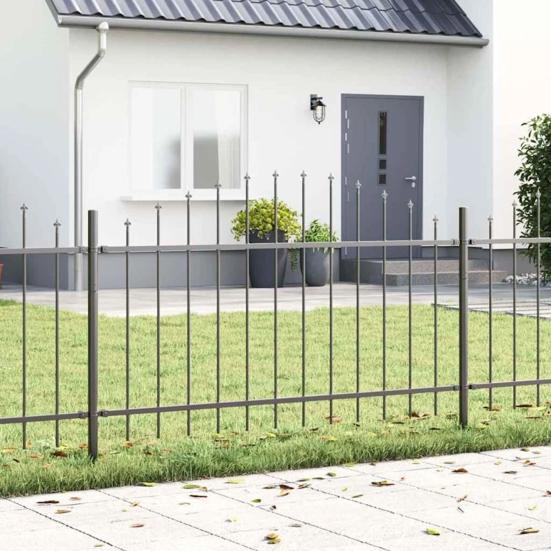 vidaXL Havehegn 5 stk Grå 170 x 140 cm Pulverlakeret stål