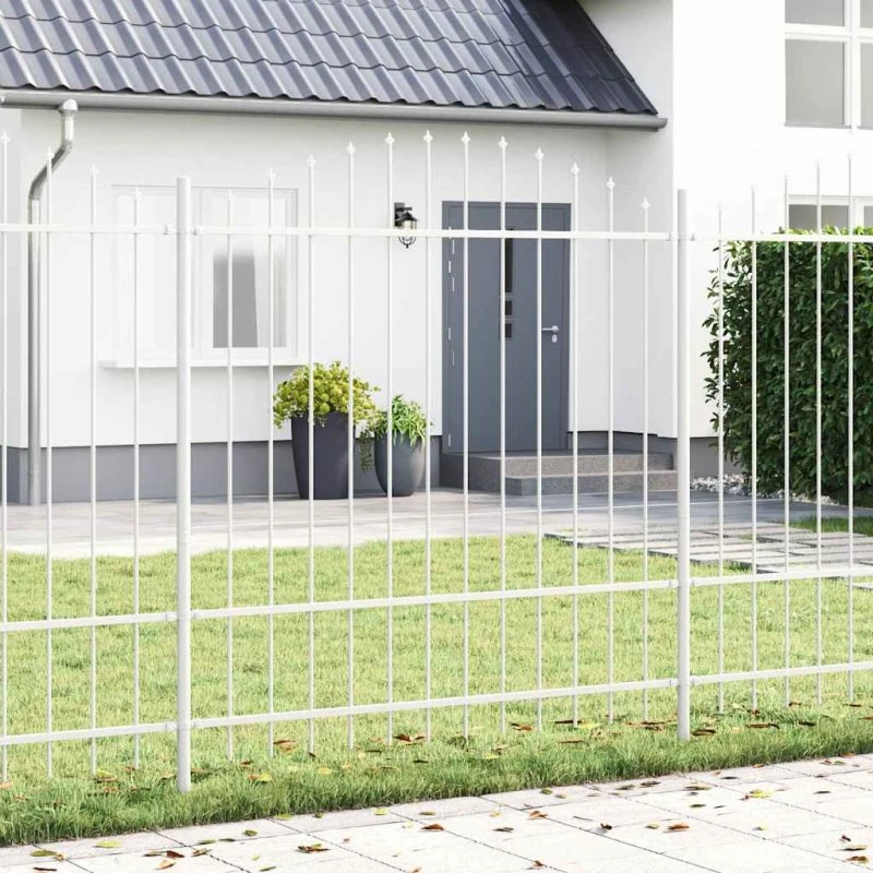 vidaXL Havehegn 6 stk Hvid 170 x 215 cm Pulverlakeret stål