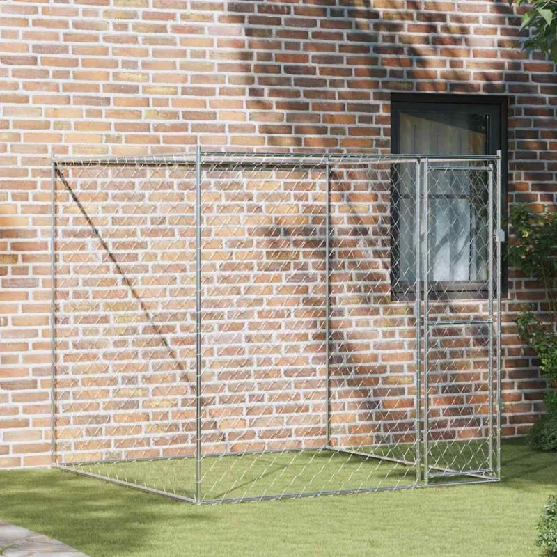 vidaXL Hundebur 2x2x2 m Sølv Galvaniseret Stål