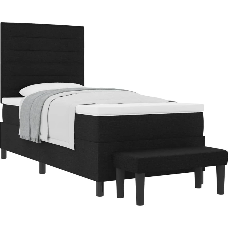 vidaXL Box Spring Seng 80x200 cm Sort med Hovedgærde