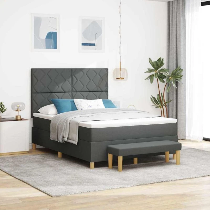 vidaXL Box Spring Seng 200 x 160 cm Mørkegrå