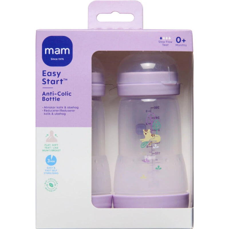 MAM Easy Start Anti‑Colic 260 ml 2-pak – Neutral