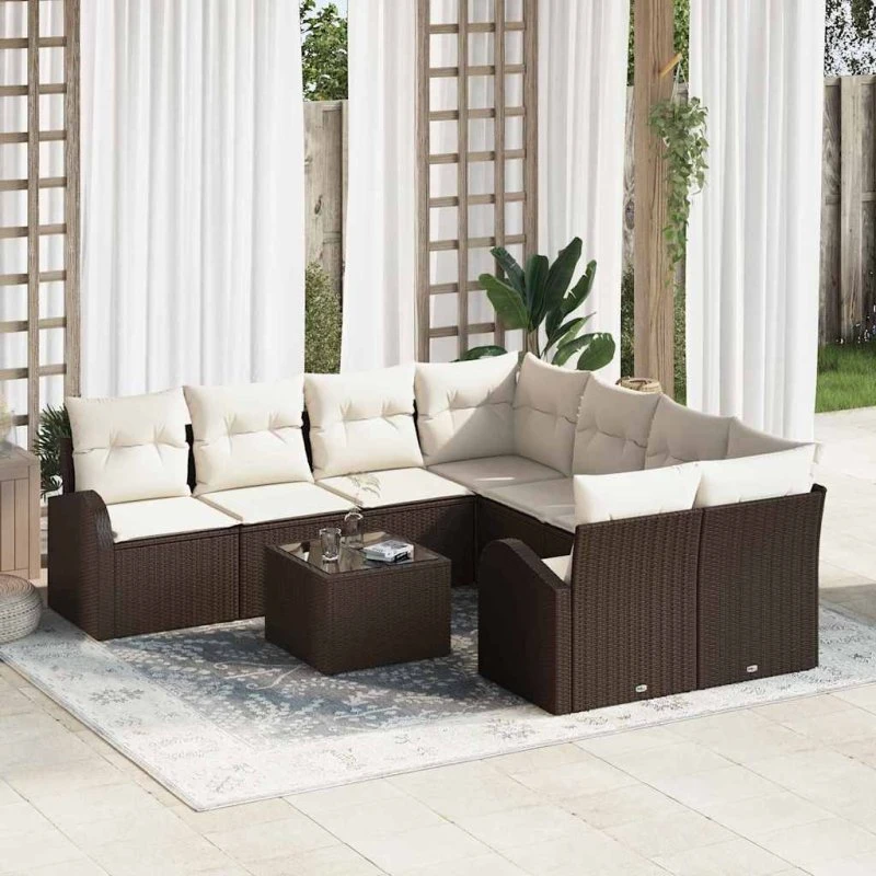 vidaXL Havesofa Sæt Brun 55x55x37 cm Poly Rattan