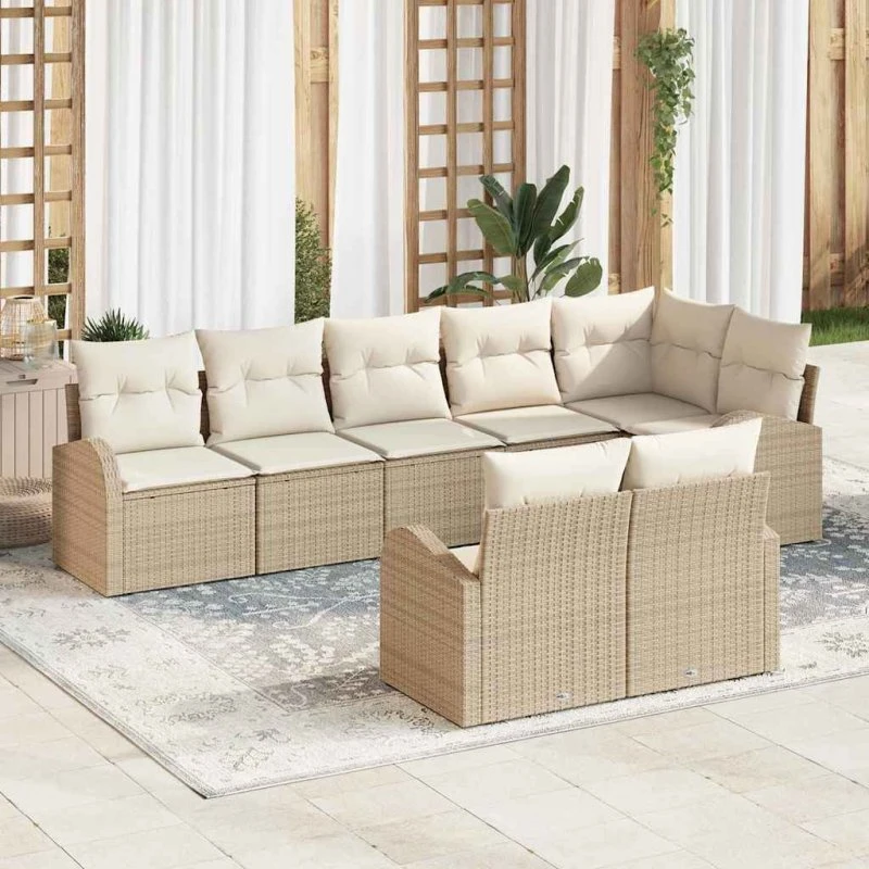 vidaXL Havesofa Sæt Beige/Creme 55x55x37 cm PolyRattan