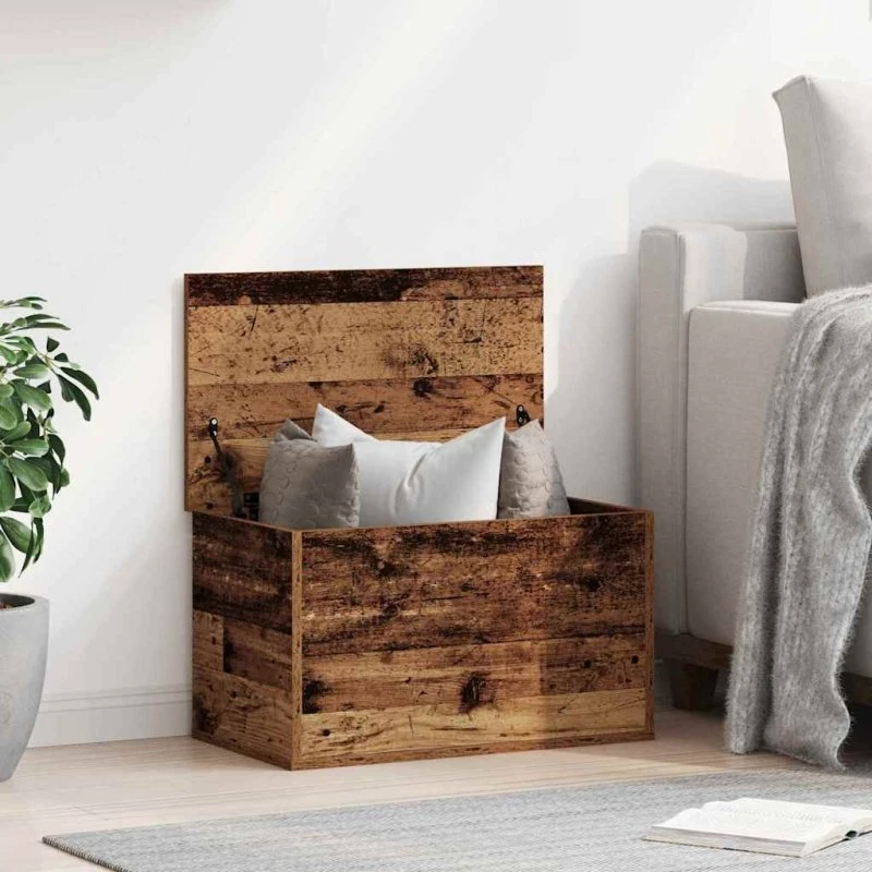 vidaXL Opbevaringskasse Gammelt Træ 60x35x35 cm