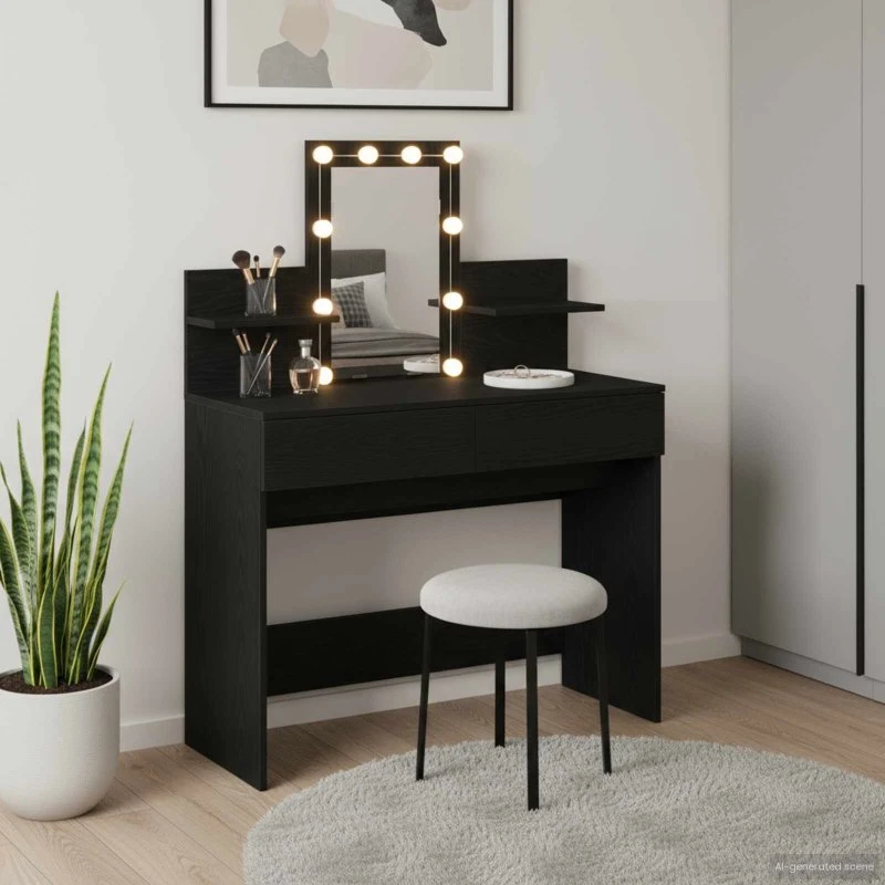 vidaXL Klædeskab med skuffe, Sort, 100 x 40 x 130 cm, Konstrueret træ