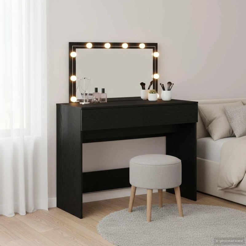 vidaXL Klædeskab med skuffe, Sort, 100 x 40 x 120 cm, Konstrueret træ