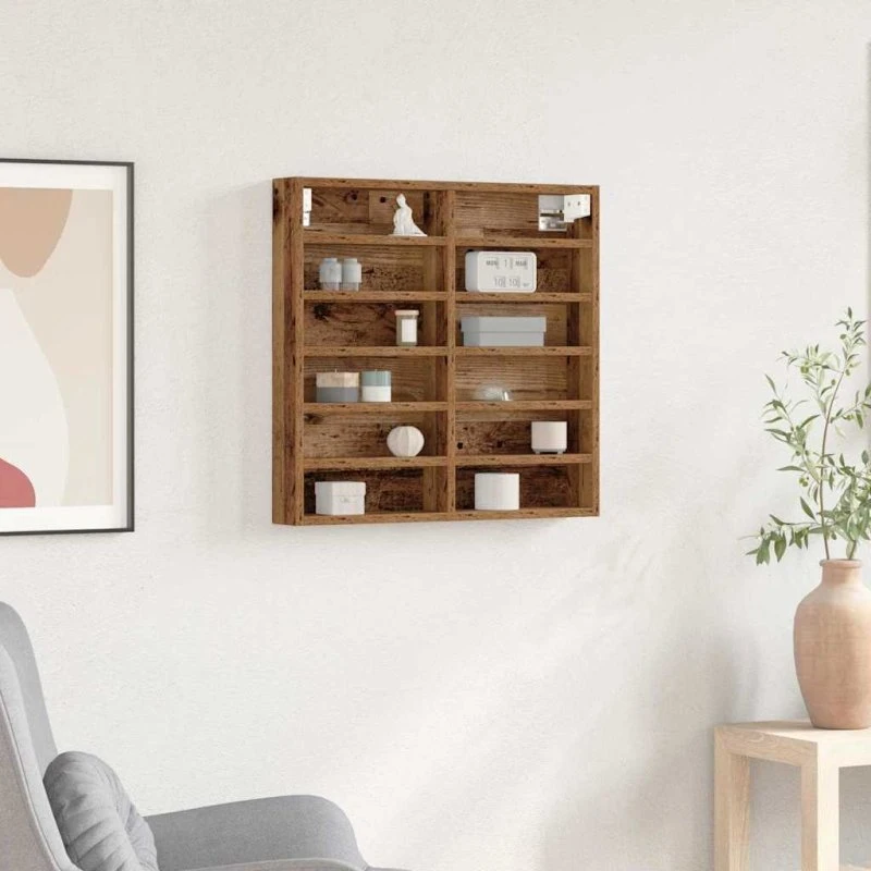 vidaXL Gammelt Træ Vitrine Skab 60x8,5x58 cm