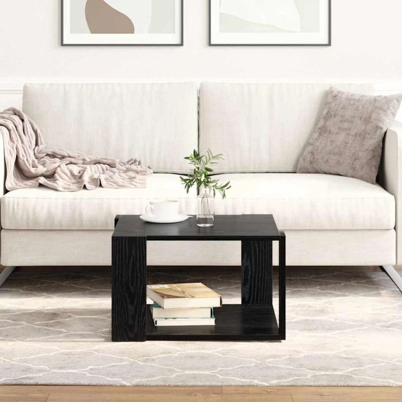 vidaXL Sofabord Sort 51,5 x 51,5 x 30 cm Konstrueret Træ