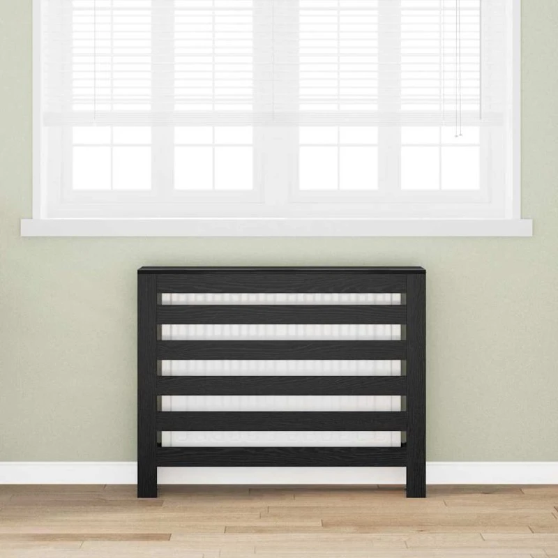 vidaXL Radiatorcover Sort 104 x 20 x 82 cm Konstrueret Træ