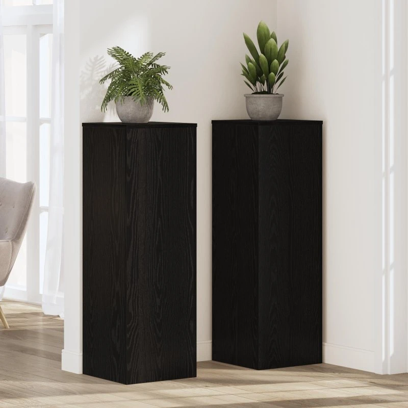 Planteholder Sort Eg 33 x 33 x 100 cm Konstrueret Træ
