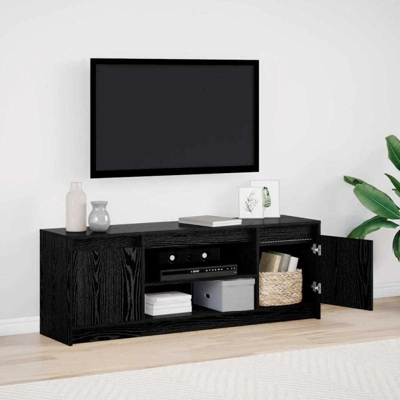 vidaXL TV-stander Sort 139,5 x 34 x 50 cm Konstrueret træ