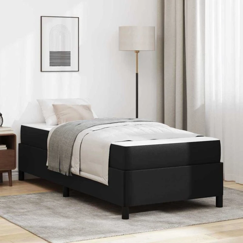 vidaXL Sengestel med Madras, Sort 90 x 200 cm, Stof