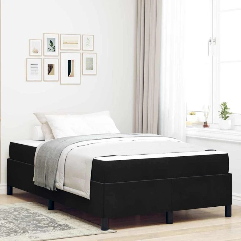vidaXL Sengestel med Madras Sort 120 x 190 cm