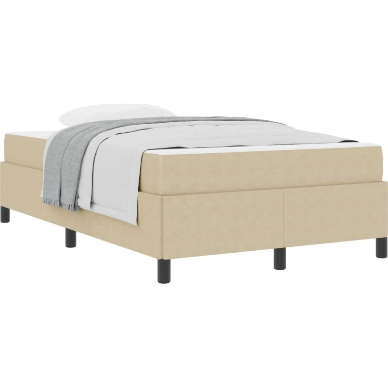 vidaXL Sengestel med madras 120 x 190 cm Lys Grøn Grå Stof