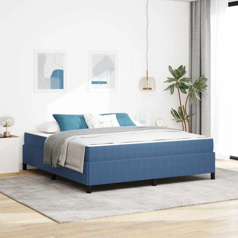 vidaXL Sengestel med madras Blå 180x200 cm
