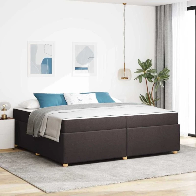vidaXL Sengestel med madras Mørk Brun 200x200 cm