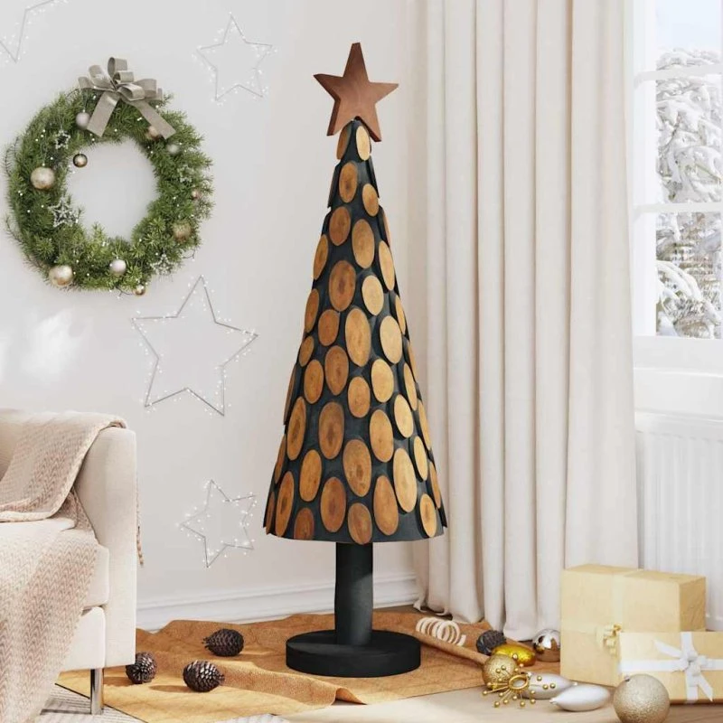 vidaXL Juletræ med stativ, Brun, 149 cm, massivt teaktræ