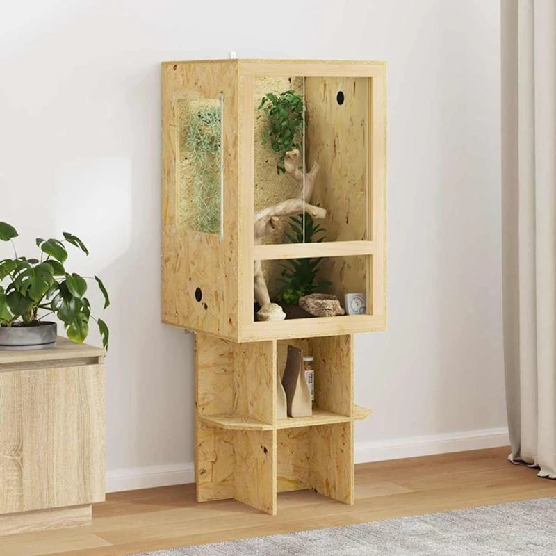 vidaXL Terrarium Brun 50x50x130 cm OSB