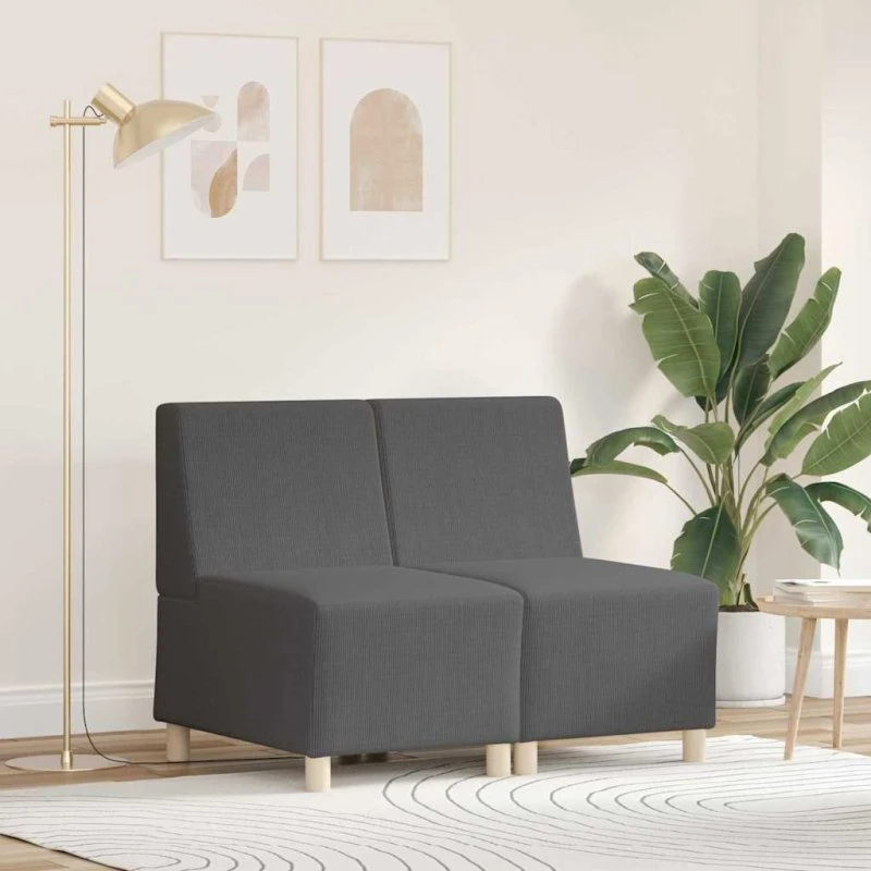 vidaXL Modulsofa Enhed Uden Arme 2 Stk Mørkegrå 55 x 74 x 82 cm