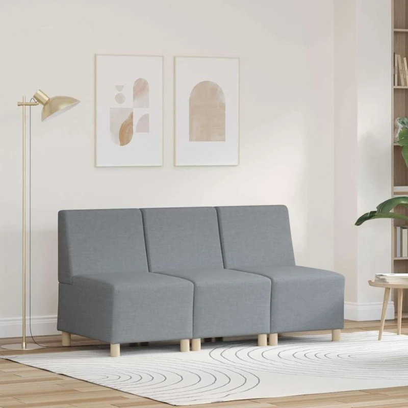 vidaXL Modulsofa 3-del uden arme Lysegrå 55 x 74 x 82 cm