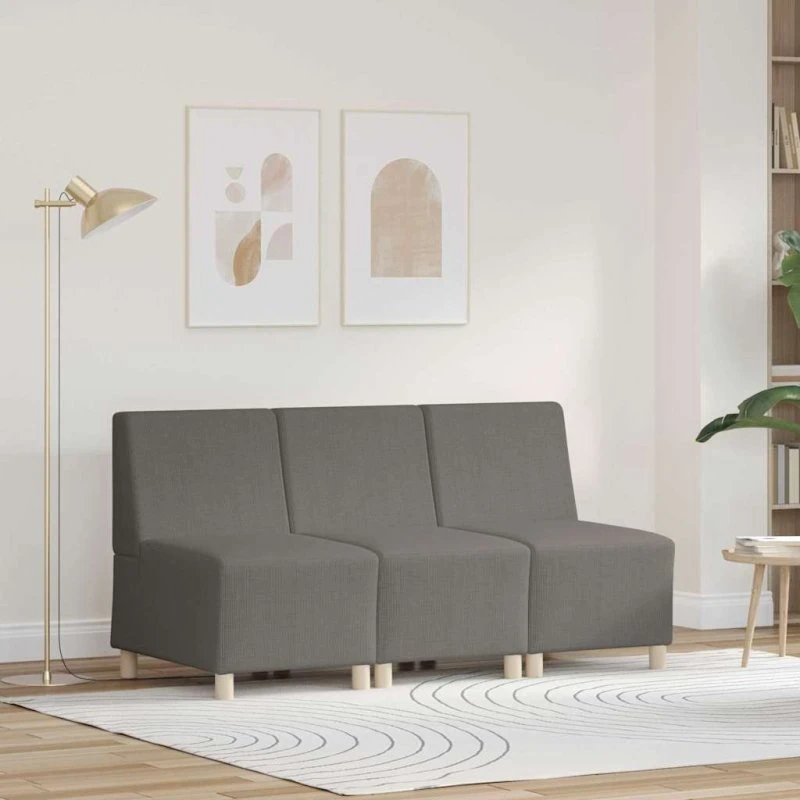 vidaXL Modulsofa 3-del uden arme Lysegrå 55 x 74 x 82 cm