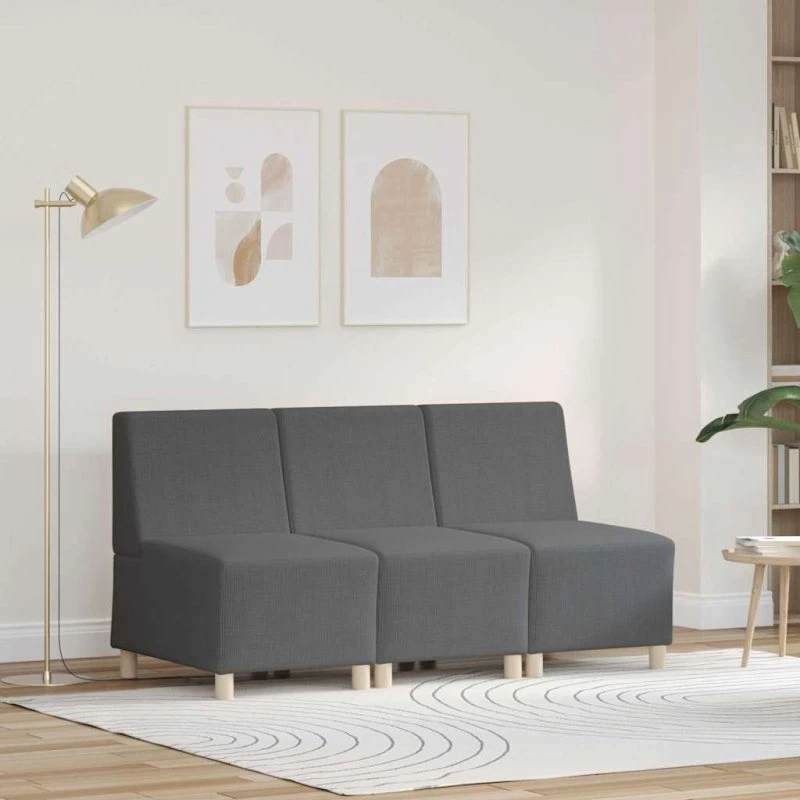 vidaXL Modulsofa Enhed Uden Arme 3-del Mørkegrå 55x74x82 cm
