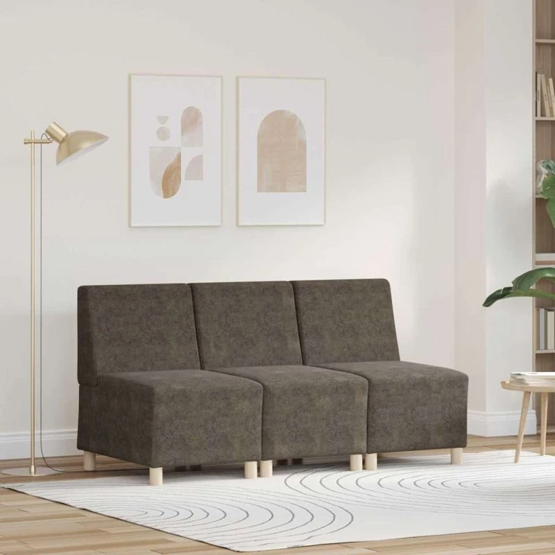 vidaXL Modulsofa Enhed Uden Arme 3 Del 55 x 74 x 82 cm Mørkegrå