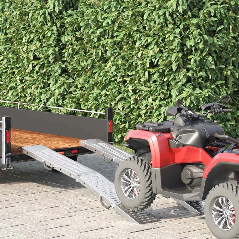 vidaXL Foldbar Rampe 200kg, 2 stk, Sølv, 166 x 23 x 4,5 cm
