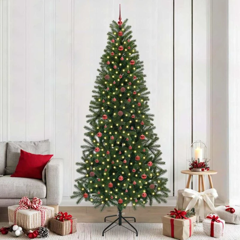 vidaXL Kunstigt juletræ 240 cm med 300 LED'er Grønt