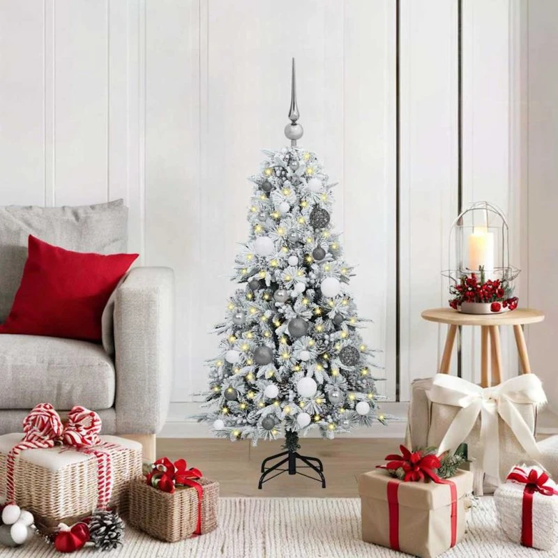 vidaXL Kunstigt Hinged Juletræ 120 cm med 150 LED'er Hvid
