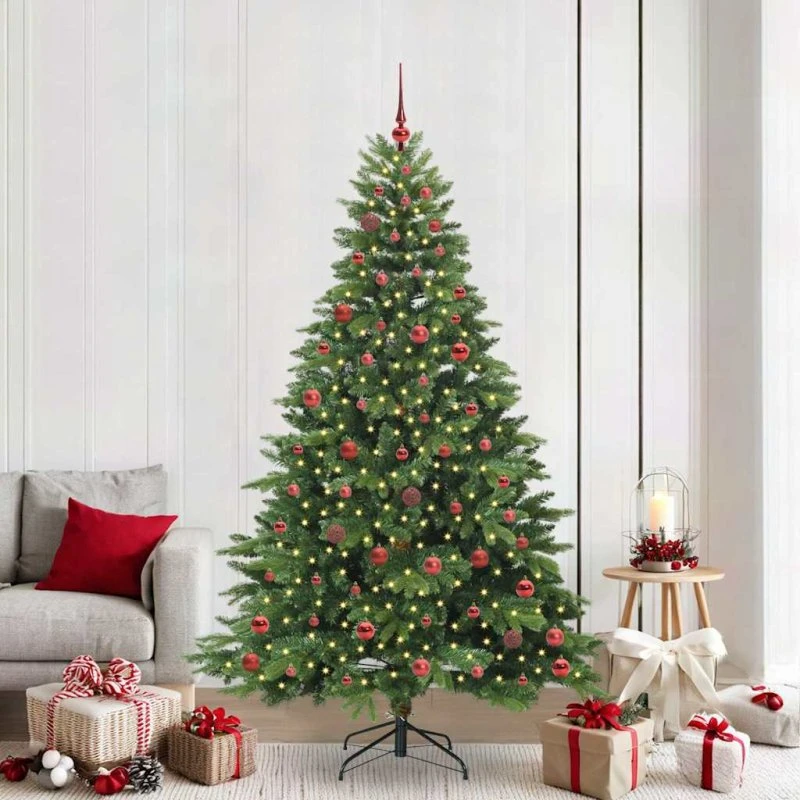 vidaXL Kunstigt juletræ 210 cm med 300 LED'er Grønt