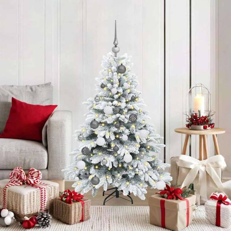 vidaXL Kunstigt juletræ 120 cm med 150 LED'er, Hvid
