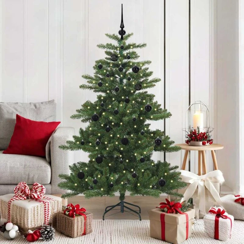vidaXL Kunstigt Hinged Juletræ 150 cm Grønt med 150 LED'er