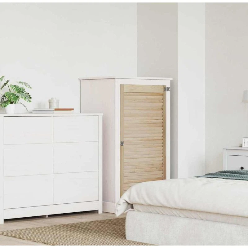 vidaXL Skabsdør Naturfarvet 110 x 59,5 cm Massivt Fyrretræ