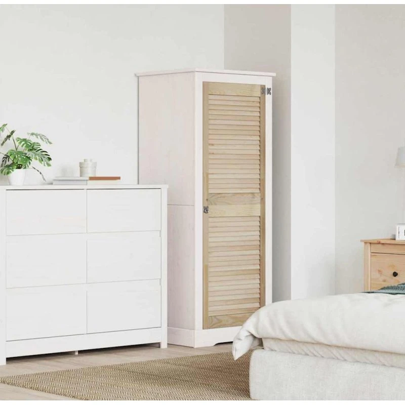 vidaXL Skabsdør Naturfarvet 140,5 x 49,5 x 2,1 cm Massivt Fyrretræ