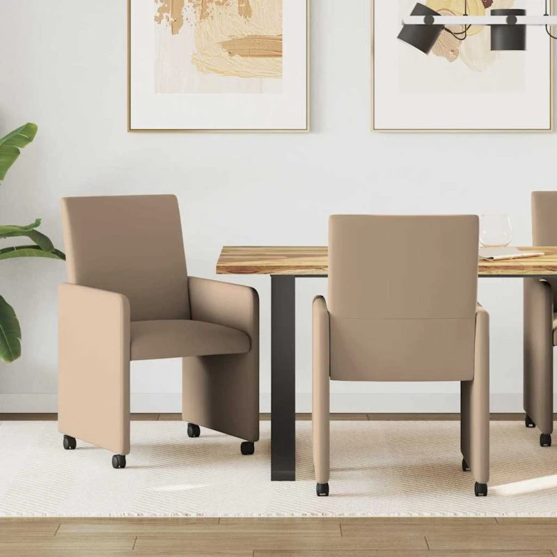 vidaXL Spisebordsstole med hjul 2 stk Cappuccino