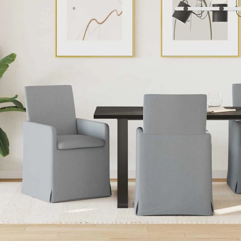 vidaXL Spisestole 2 stk Lysegrå 57x67x95 cm Stof